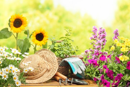 Insured gardening team carrying out professional work